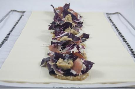 Strudel salato speck, noci e radicchio / Salty strudel with speck, walnuts and red chicory