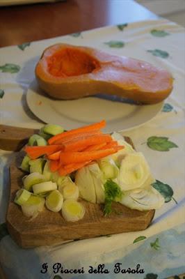 Vellutata di zucca, porri e finocchi