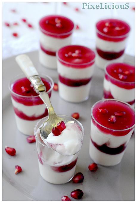 Mousse Dolce di Ricotta con Coulis di Melagrana