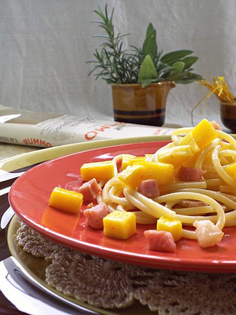 Spaghetti alla zucca e pancetta #SaveRummo