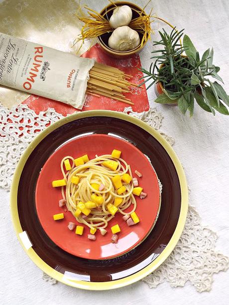 Spaghetti alla zucca e pancetta #SaveRummo