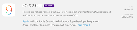 Apple rilascia iOS 9.2 beta 1 agli sviluppatori per iPhone, iPad e iPod Touch [Aggiornato x2 rilasciata anche la Beta Pubblica]