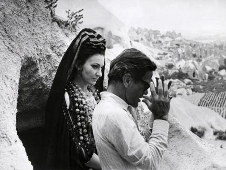 Maria Callas, American-born Greek dramatic coloratura soprano, and Italian film director Pier Paolo Pasolini, pictured in July 1969 in Nevshir, Turkey, during shooting Pasolini movie Medea. AFP PHOTO