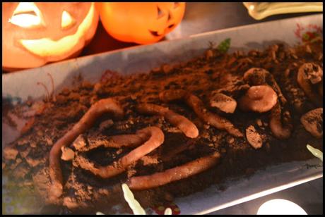 Happy Halloween with earthworms