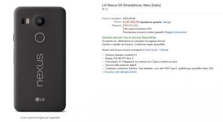 Nexus 5X Amazon Italia
