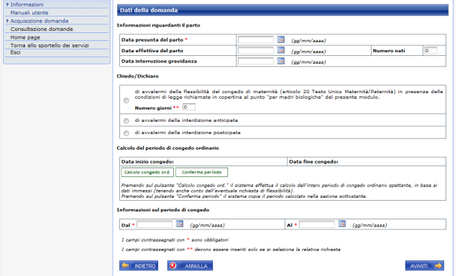 INSERIMENTO DOMANDA MATERNITA’ PORTALE INPS (post serio) PARTE 2