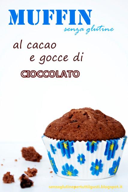 Muffin senza glutine al cacao e gocce di cioccolato