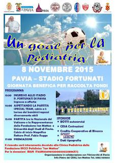 PAVIA. Vaticano-Policlinico in campo domenica 8 per “un goal per la pediatria”.