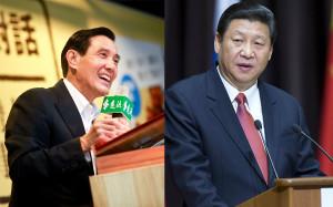 Il presidente di Taiwan, Ma Ying-jeoul, e il presidente cinese, Xi Jinping