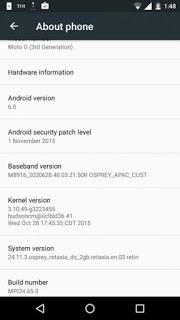 Android 6.0 Marshmallow in soak test su Moto G 2015