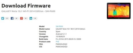 galaxy note 10.1 2014 Download firmware  P600XXUDOJ3_P600OXADOJ3_PHE  Android 5.1.1 Lollipop per Galaxy Note 10.1 2014 ora disponibile in Spagna Android 5.1.1 Lollipop per Galaxy Note 10.1 2014 ora disponibile in Spagna Android 5.1.1 Lollipop per Galaxy Note 10.1 2014 ora disponibile in Spagna Android 5.1.1 Lollipop per Galaxy Note 10.1 2014 ora disponibile in Spagna Android 5.1.1 Lollipop per Galaxy Note 10.1 2014 ora disponibile in Spagna SamMobile