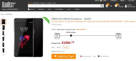Oneplus X disponibile su Gearbest senza invito a 258 euro