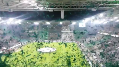 (VIDEO)Nice effect of Borussia Moenchengladbach's fans in #UCL vs Juventus 3.11.2015