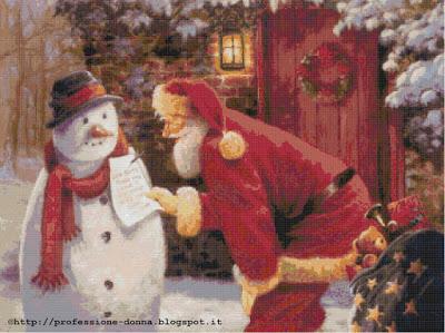 Quadro Babbo Natale.Schema A Punto Croce Babbo Natale E Omino Di Neve Paperblog