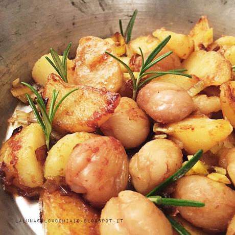 Patate e castagne in padella