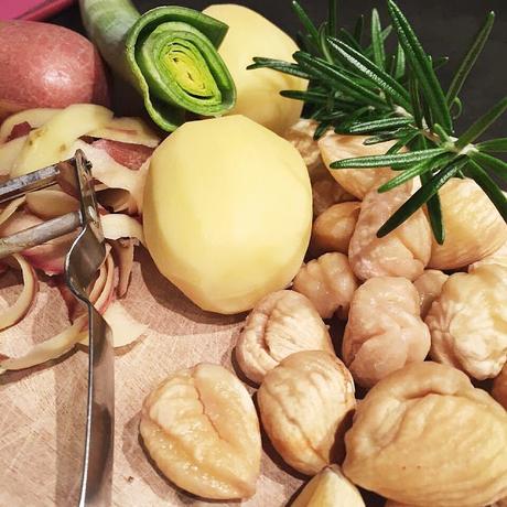 Patate e castagne in padella