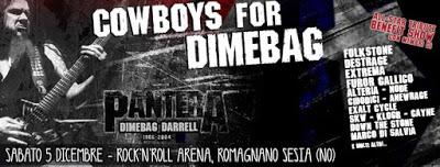 Cowboys For Dimebag: il 5 Dicembre alla Rock'N'Roll Arena la terza edizione