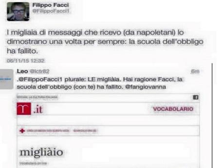 filippo facci twitter errore grammaticale