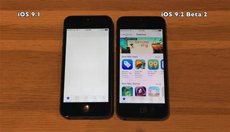 Nuovo speed test tra iOS 9.2 beta 2 vs iOS 9.1 effettuato su iPhone 4s, iPhone 5 e 5s