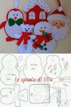 Ago & Filo: schemi per decorazioni natalizie / Needlecraft: Christmas sewing templates