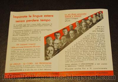 Linguaphone: pieghevole pubblicitario del 1930