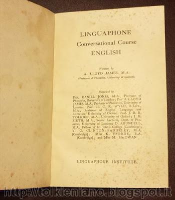 Tolkien e il Linguaphone Conversational Course English, edizione in tela per l'Italia 1933