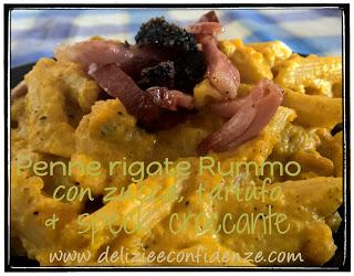 Penne rigate Rummo con zucca, tartufo & speck croccante #SaveRummo