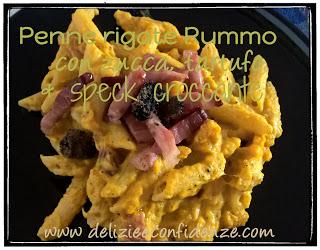 Penne rigate Rummo con zucca, tartufo & speck croccante #SaveRummo