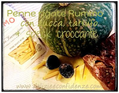 Penne rigate Rummo con zucca, tartufo & speck croccante #SaveRummo