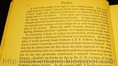 A New Glossary of the Dialect of the Huddersfield District con la prefazione di Tolkien, 1928