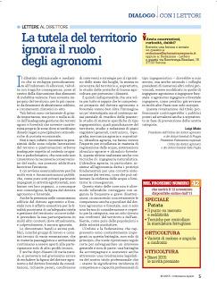 La tutela del territorio ignora il ruolo degli agronomi