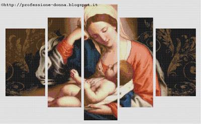 Schema a punto croce: Madonna con Bambino (trittico)
