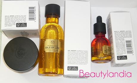 THE BODY SHOP -Oils of life recensione Crema gel, Lozione essenza, Olio viso extra rivitalizzante -