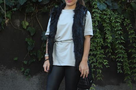 faux fur, outfit leggins ecopelle, yoins