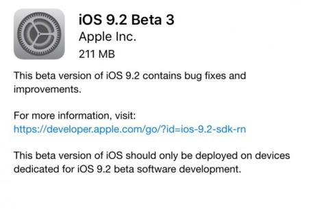 iOS 9.2 beta 3 – Apple rilascia il nuovo aggiornamento per iPhone, iPad e iPod Touch, rilascia anche la versione pubblica ai beta tester