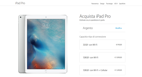 iPad Pro 12.9 pollici – Sarà disponibile anche in Italia dall’ 11 Novembre [Aggiornato x1, disponibile su Apple Store + Infografica prezzi e accessori]