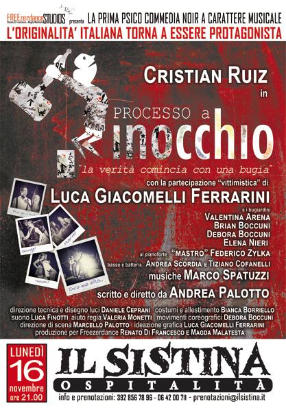 Processo a Pinocchio con Cristian Ruiz al Teatro Sistina - ROMA - Teatro Sistina, 16 novembre 2015.