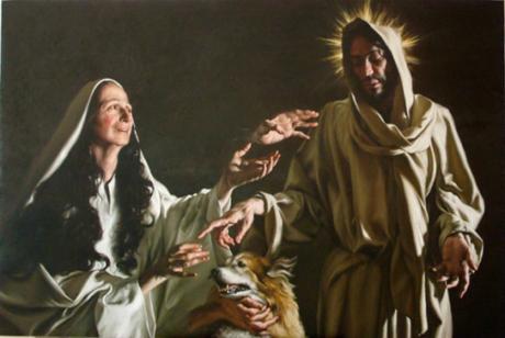 Cristo e la cananea 2013 olio su tela, 101 x 151