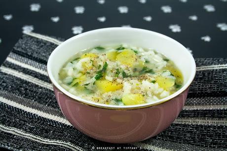 Zuppa di riso, prezzemolo e patate / Soup with rice, parsley and potatoes