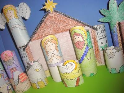 Presepe fai da te stampabile da colorare per bambini