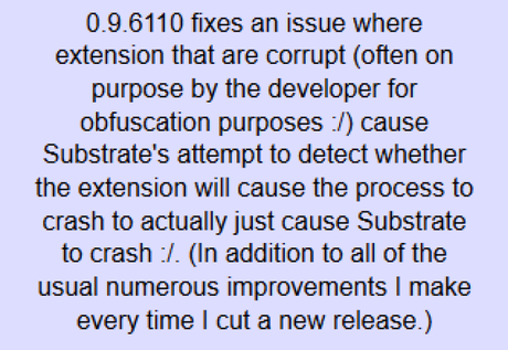 Cydia (iOS 9.x.x) – Saurik riaggiorna il Cydia Substrate [Aggiornato Vers. 0.9.6110]