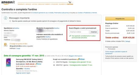 Samsung Galaxy Note 4 a 435 euro su Amazon (solo per oggi 13 novembre 2015) grazie alla promozione 