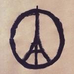 Parigi 13 novembre 2015 simbolo pace e torre Eiffel