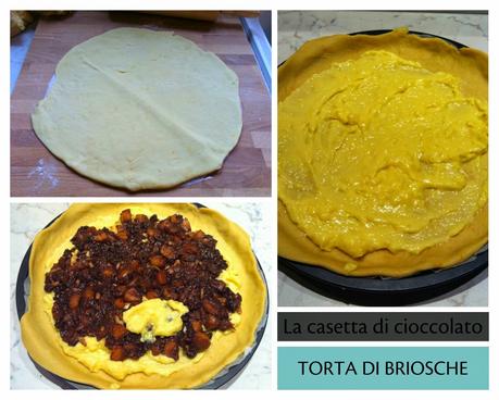 Torta briosche con mele e crema pasticcera