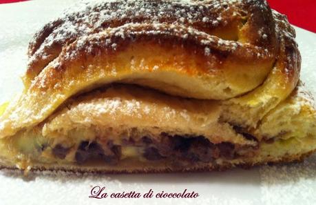 Torta briosche con mele e crema pasticcera