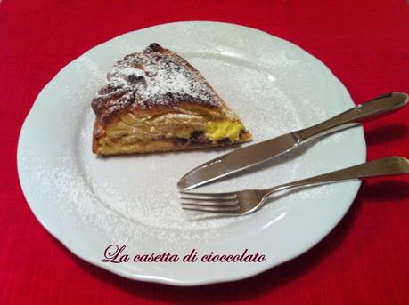 Torta briosche con mele e crema pasticcera