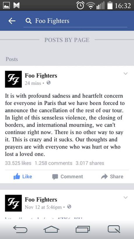 Foo Fighters cancellano tour