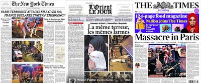 Le prime pagine internazionali sulla strage di Parigi