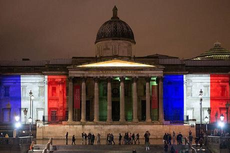 The-National-Gallery-and-Trafalgar-Square-Fountains-in-London-illuminated-with-the-colours-of-the-French-tricolor