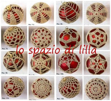 Palline di Natale crochet con schemi /  Christmas baubles Crochet diagrams